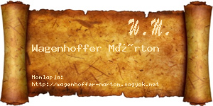 Wagenhoffer Márton névjegykártya