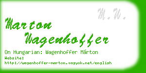 marton wagenhoffer business card