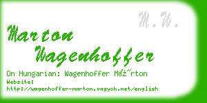 marton wagenhoffer business card